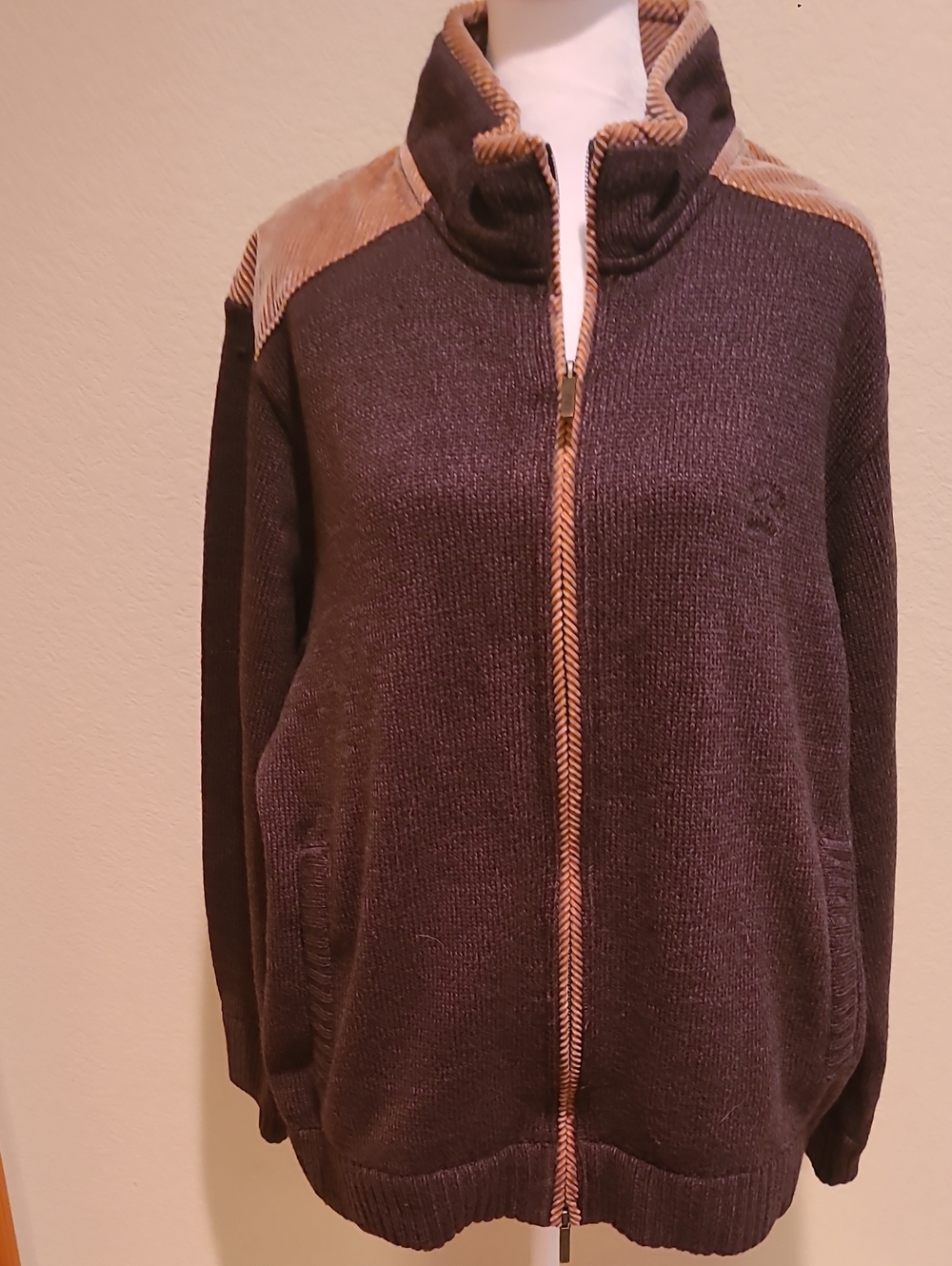 Paul & Shark Brown Zip-Front Men or Women’s Sweater Jacket Size L